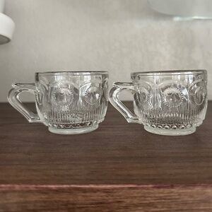 Two Glass Vintage Tea/ Coffee cups